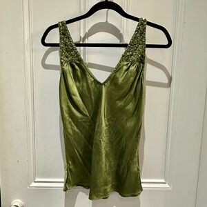 VINTAGE SILK BEADED TANK TOP